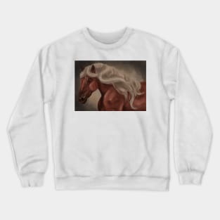 Flaxen Chestnut Horse with Lots of Hair Crewneck Sweatshirt